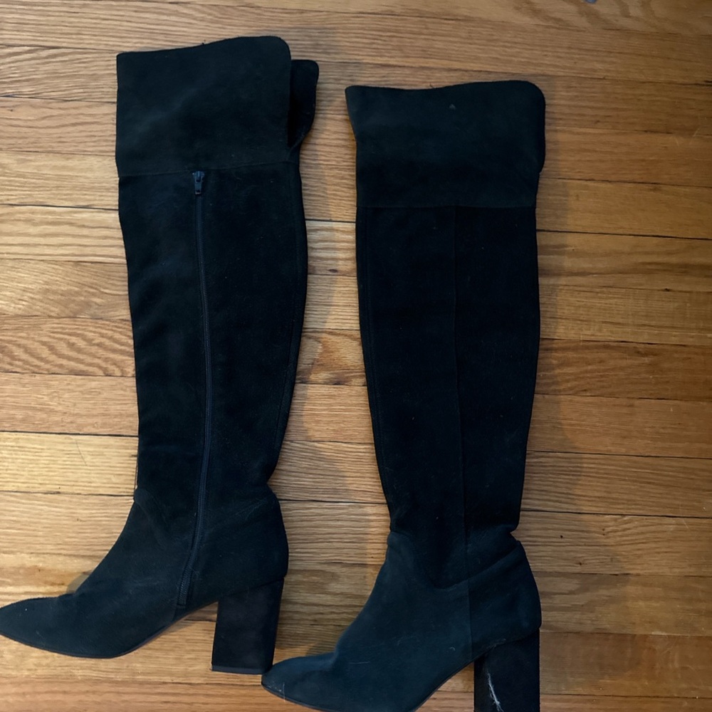 Zara Black Over-the-Knee Boots size 9